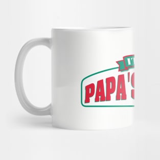 P for Papas, it's a Papa's Party Mug